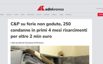C&P su ferie non godute, 250 condanne in primi 4 mesi risarcimenti per oltre 2 mln euro