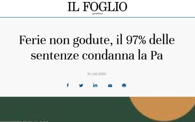 Ferie non godute, il 97% delle sentenze condanna la Pa